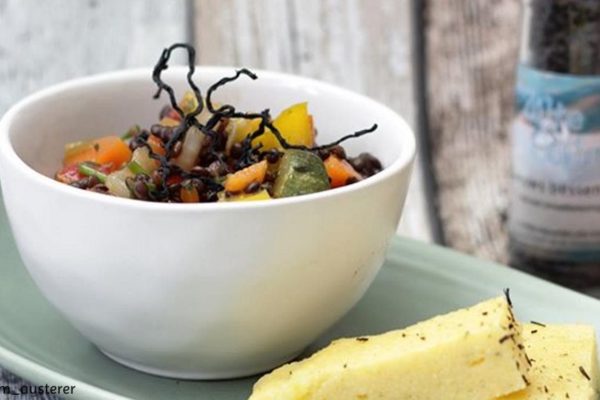 Linsensalat mit Hijiki und Süßkartoffel