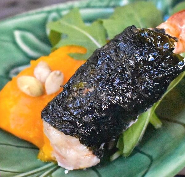 knusprige Nori-Garnelen