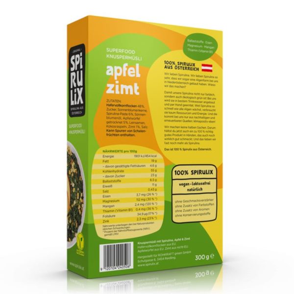 Knuspermüsli Apfel Zimt Etikett