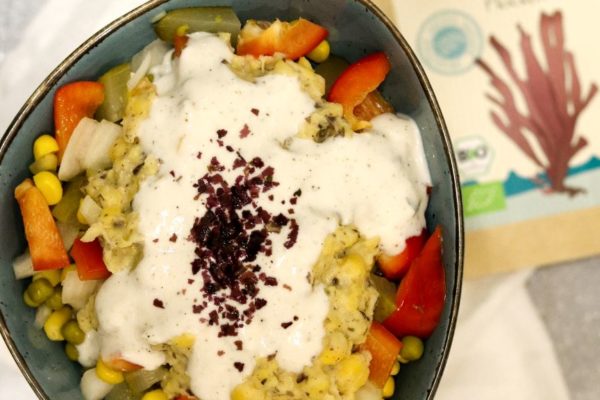 veganer Thunfischsalat aus Kichererbsen und Dulse-Algen