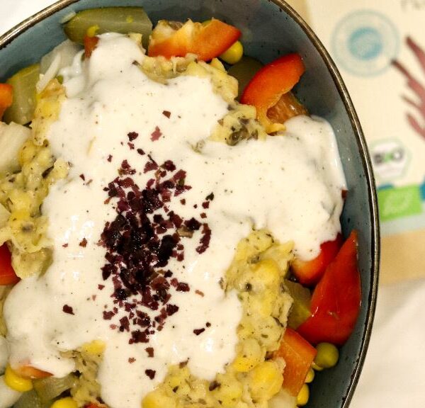 veganer Thunfischsalat aus Kichererbsen und Dulse-Algen