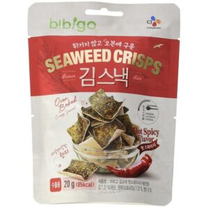 Seetang-Reis-Crisps scharf