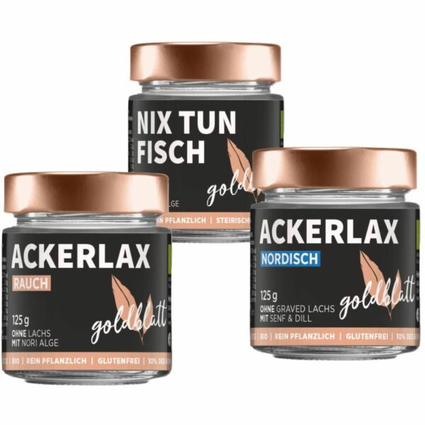 Goldblatt „Schuppenfrei“ vegane Seafood-Aufstriche – 3x125g