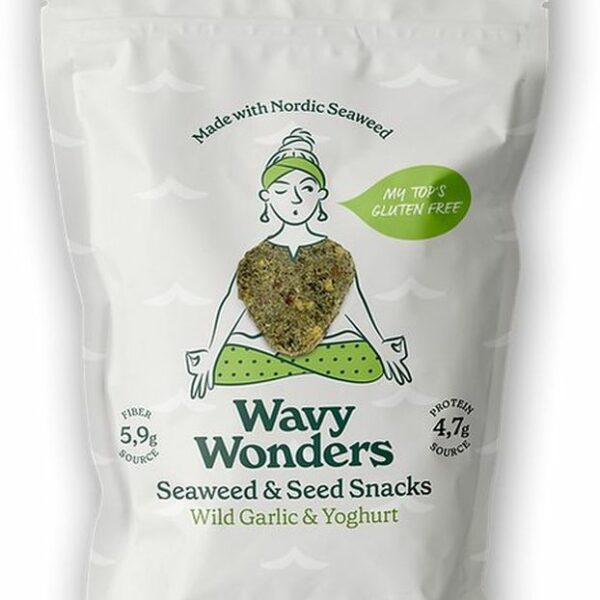 Wavy Wonders Bärlauch & Joghurt Algen-Saaten-Snack – 30g