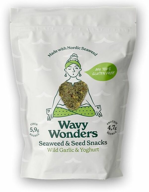 Wavy Wonders Bärlauch & Joghurt Algen-Saaten-Snack – 30g