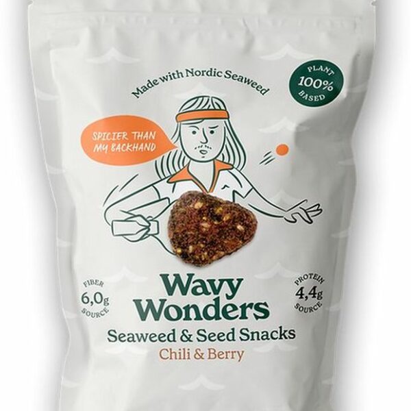 Wavy Wonders Chili & Johannisbeere Algen-Saaten-Snack – 30g