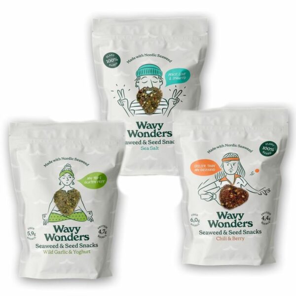 Wavy Wonders Mix-Pack Algen-Saaten-Snack – 3x30g