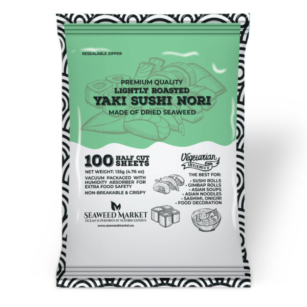 Dicke Sushi Nori, halbes Blatt – 100 Stück (135g)