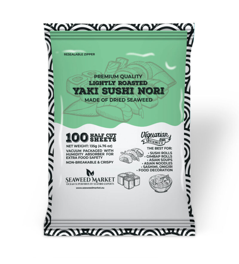Dicke Sushi Nori, halbes Blatt – 100 Stück (135g)
