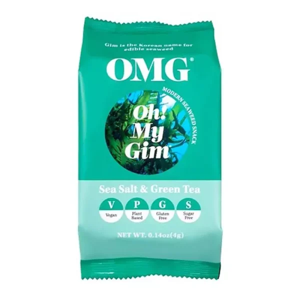 Oh My Gim! Authentisch koreanischer Algen Snack „Meersalz & grüner Tee“ – 4g