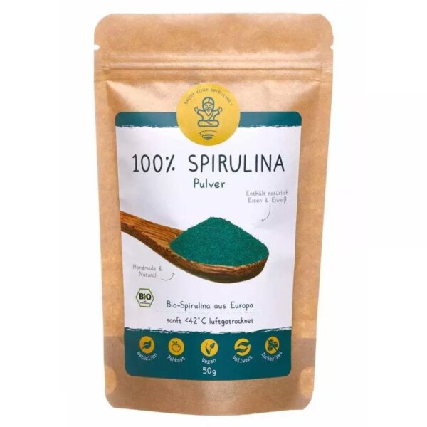 Rohkost-BIO-Spirulina Pulver aus Europa – 50g