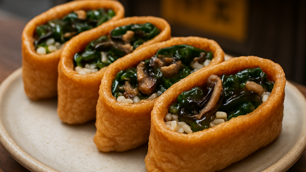 Inari Sushi mit Wakame und Asia-Shrooms